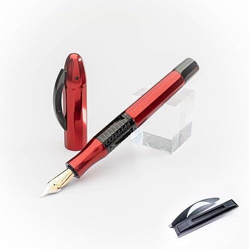 Conklin Nozac Classic 125 Anniversary - Pluma estilográfica Edición limitada (borde rojonegro) - Punta Omniflex de 14 K