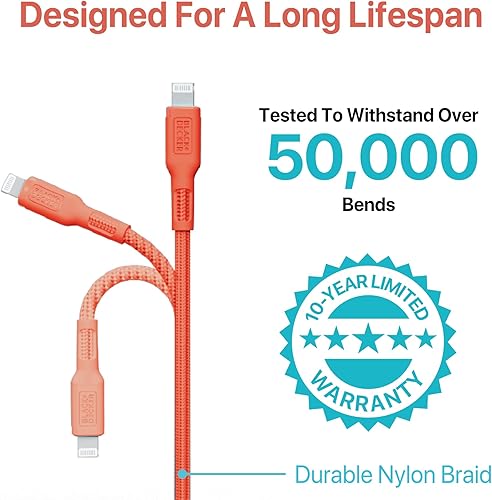 Miniatura 2 de BLACK+DECKER Cargador de coche USB C, compacto de 38 W de 2 puertos, cable tipo C a Lightning certificado Apple MFi, compatible con iPhone 15, 14,