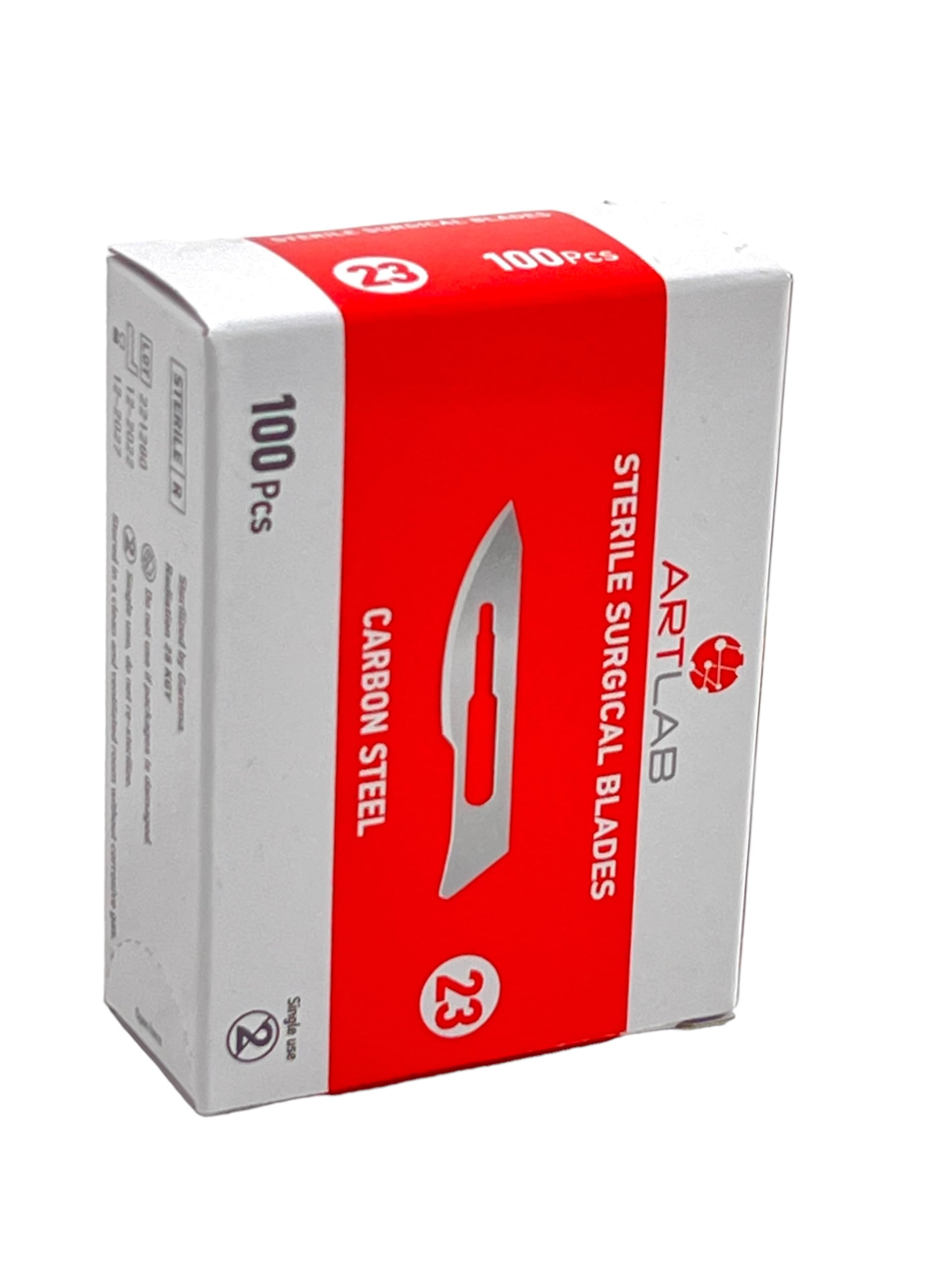 20 Series Sterile Scalpel Blades 100 Blades Per Box Individually Foil Wrapped Fits Scalpel Handle #4 - Artlab (#23)