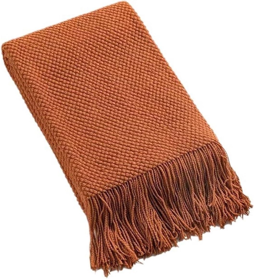 Solid Color Bed Flag Hotel Bedside All-Match Bed end Scarf Leisure Decoration Blanket Bed Scarf Simple(Orange red,130 * 260cm)