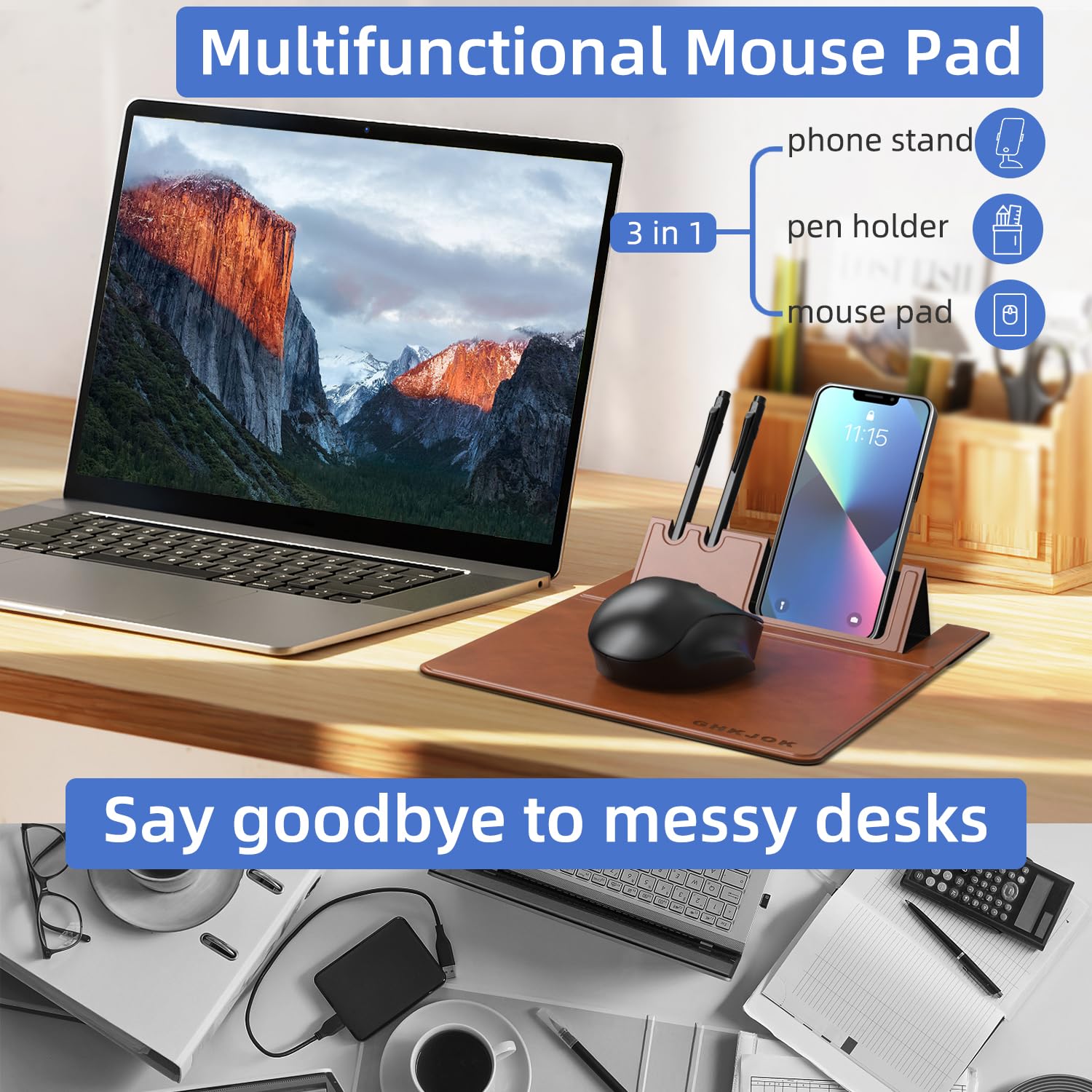 Cute Black Cat Square Mouse Pad,Anime Cat Mouse Pads For Wireless Mouse Desk