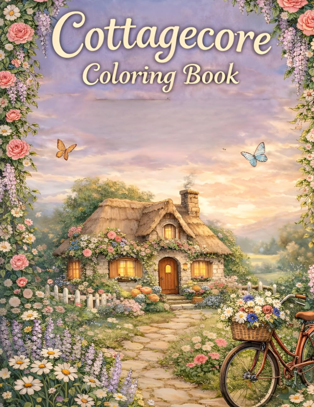 Cottagecore Coloring Book: Coloring Pages of Cottages and the Pastoral Lifestyle