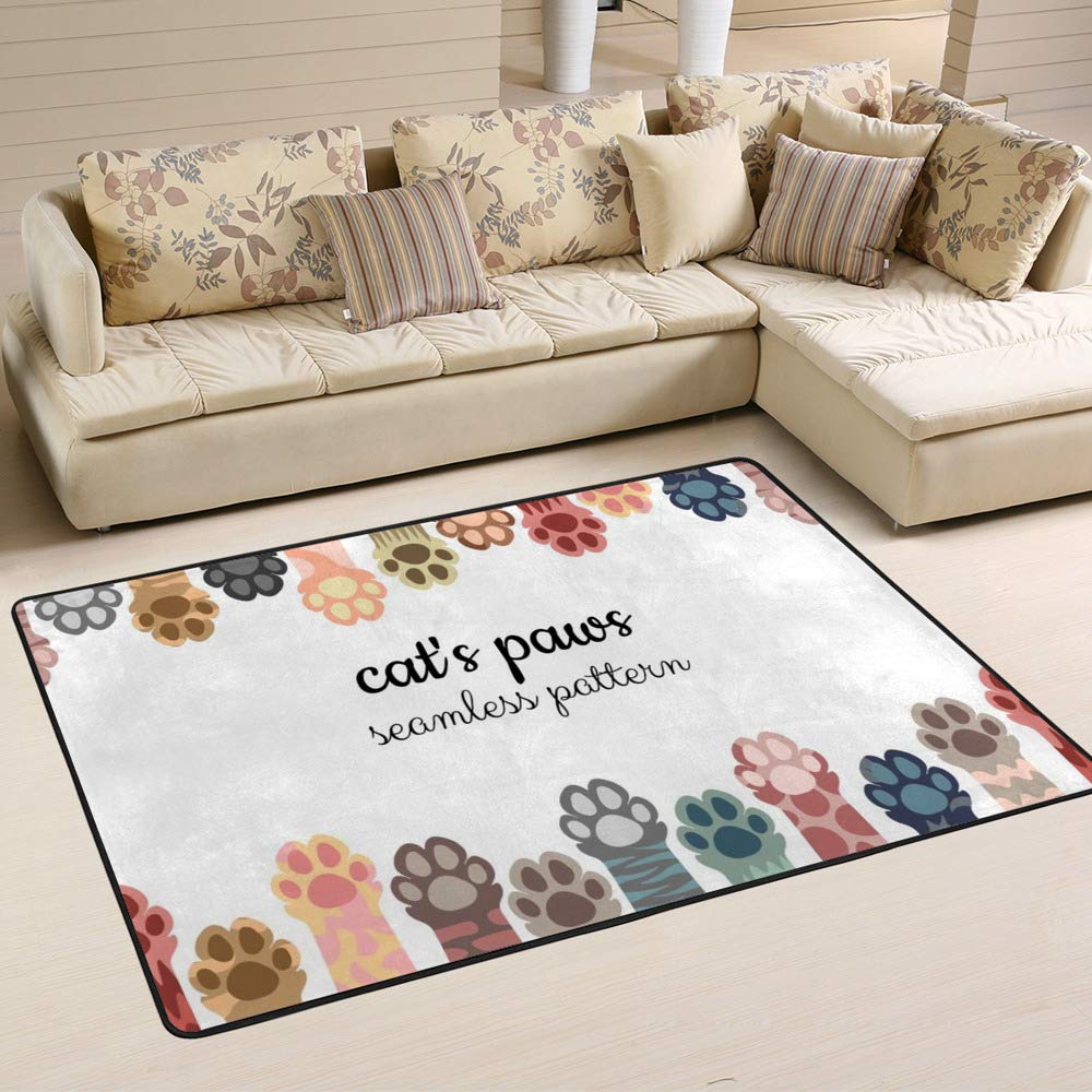 Tapis de grande taille multicolore en microfibre corail 160x100 polaire douce