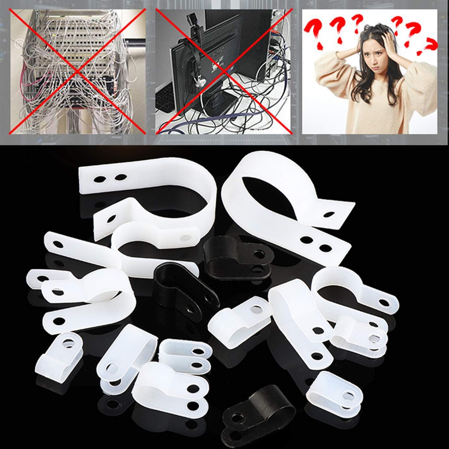 Zaky 1/5 Inch U Type Rope Light Mounting Clips Nylon Screw Mounting ...