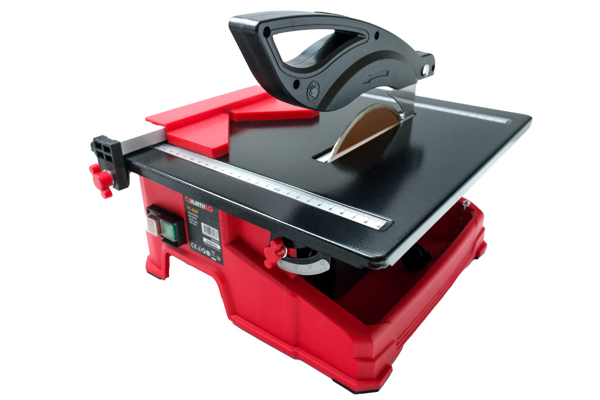 TC-820 Coupe-carreaux 800 W 2950 tr/min, table inclinable avec matériau antidérapant et graduation angulaire, disque à tronçonner diamanté de 180 mm de diamètre inclus