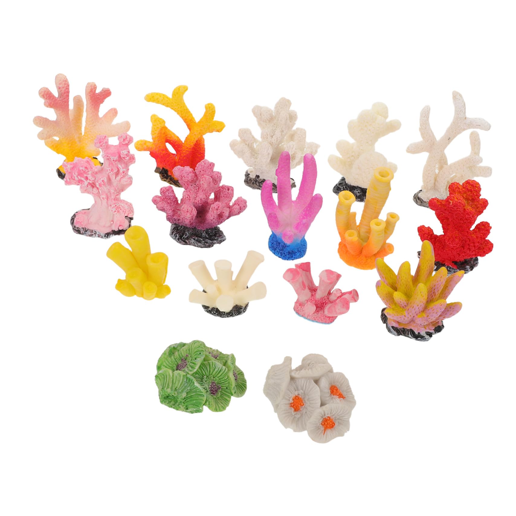 16 piezas para acuario de coral, decoración artificial, mini coral de resina duradera, cerca de la naturaleza, decoración de fácil cuidado, plantas de acuario para betta y