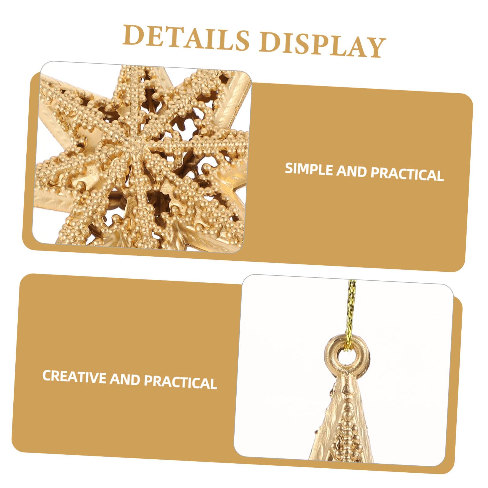 Zerodeko 5 Set Ciondolo Stella Dorata Ornamenti D'oro Per L'albero Di Natale Ciondolo Stella Stereo Pendenti Natalizi Natalizio Decorazione A Luminosa Plastica 6 Pezzi * 5