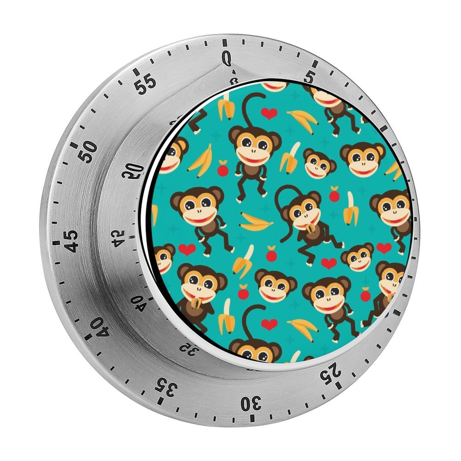 Monkey Love Banana Circular Rotating Timer, Suitable for Kitchen and Bedroom