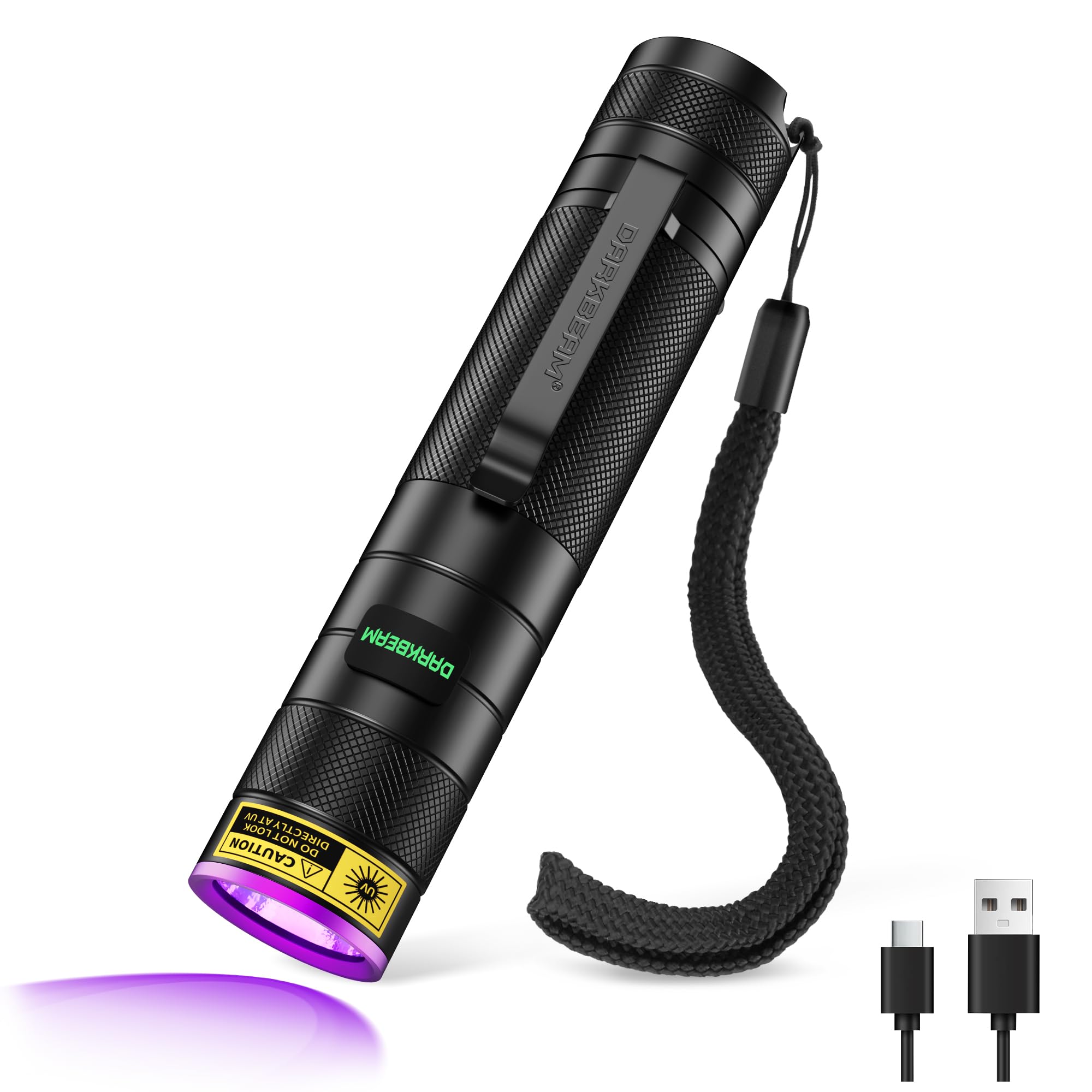 DARKBEAM UV Taschenlampe Schwarzlicht 395nm Stark, Wood Lampe