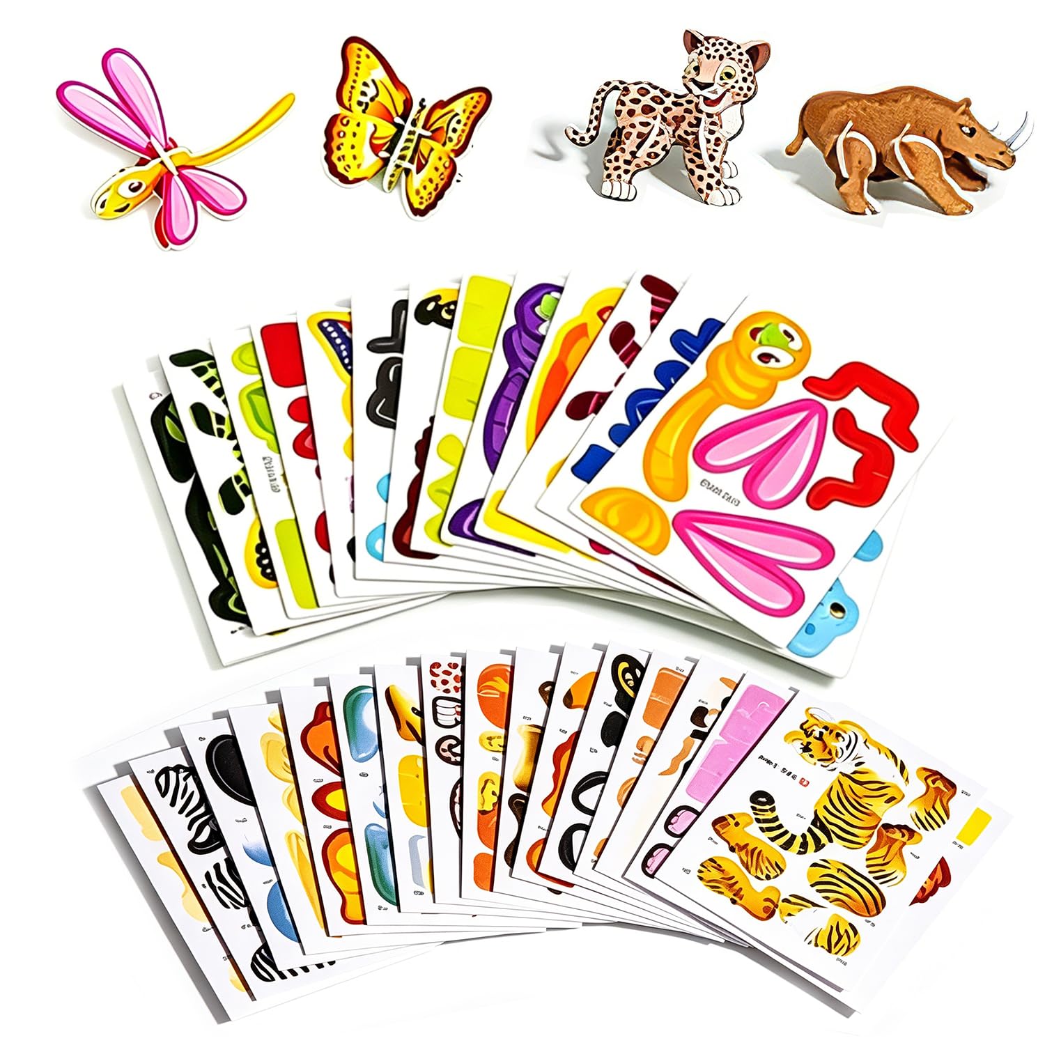 50 PCS 3D Puzzle for Kids – Insects and Animals Theme Set, Creative DIY Assembly Puzzle, Educational Toys for Children to Develop Logical Thinking — image 1
