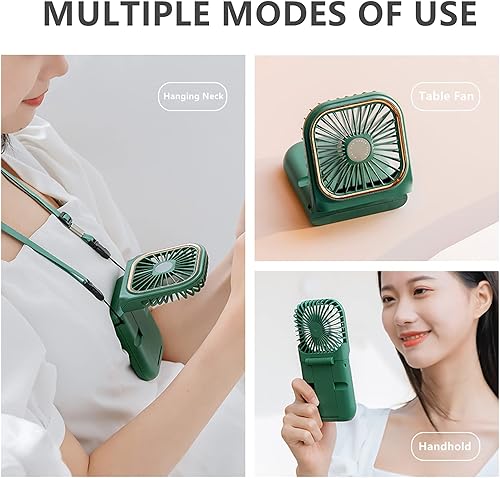 Miniatura 3 de Mini ventilador, ventilador portátil recargable por USB, ventilador portátil con tres velocidades de viento, soporte plegable para teléfono celular.