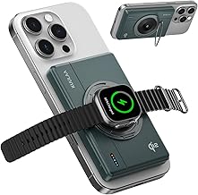 Kuulaa Qi2 Batterie externe sans fil 10 000 mAh compatible avec Apple Watch Charge Magsafe 15 W et fonction de charge rapide USB-C 30 W Batterie externe compatible avec iPhone 16 Pro Max/16/15-12