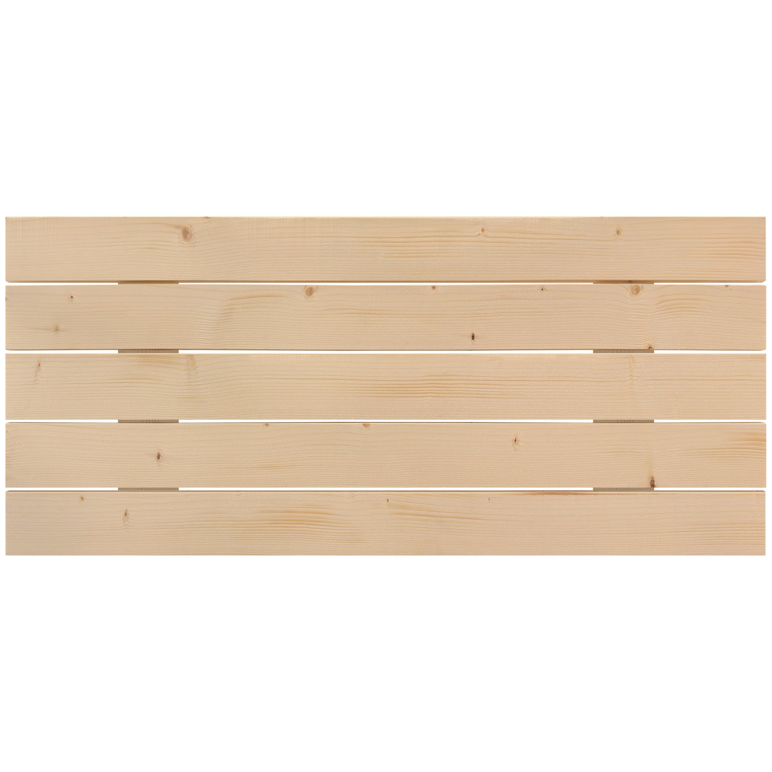 DHOME Kopfteil aus Natürlichem Kiefernholz im Horizontalen Palettenstil für Palettenbett Beschläge Inklusive (100cm, Naturholz aus Kiefer)