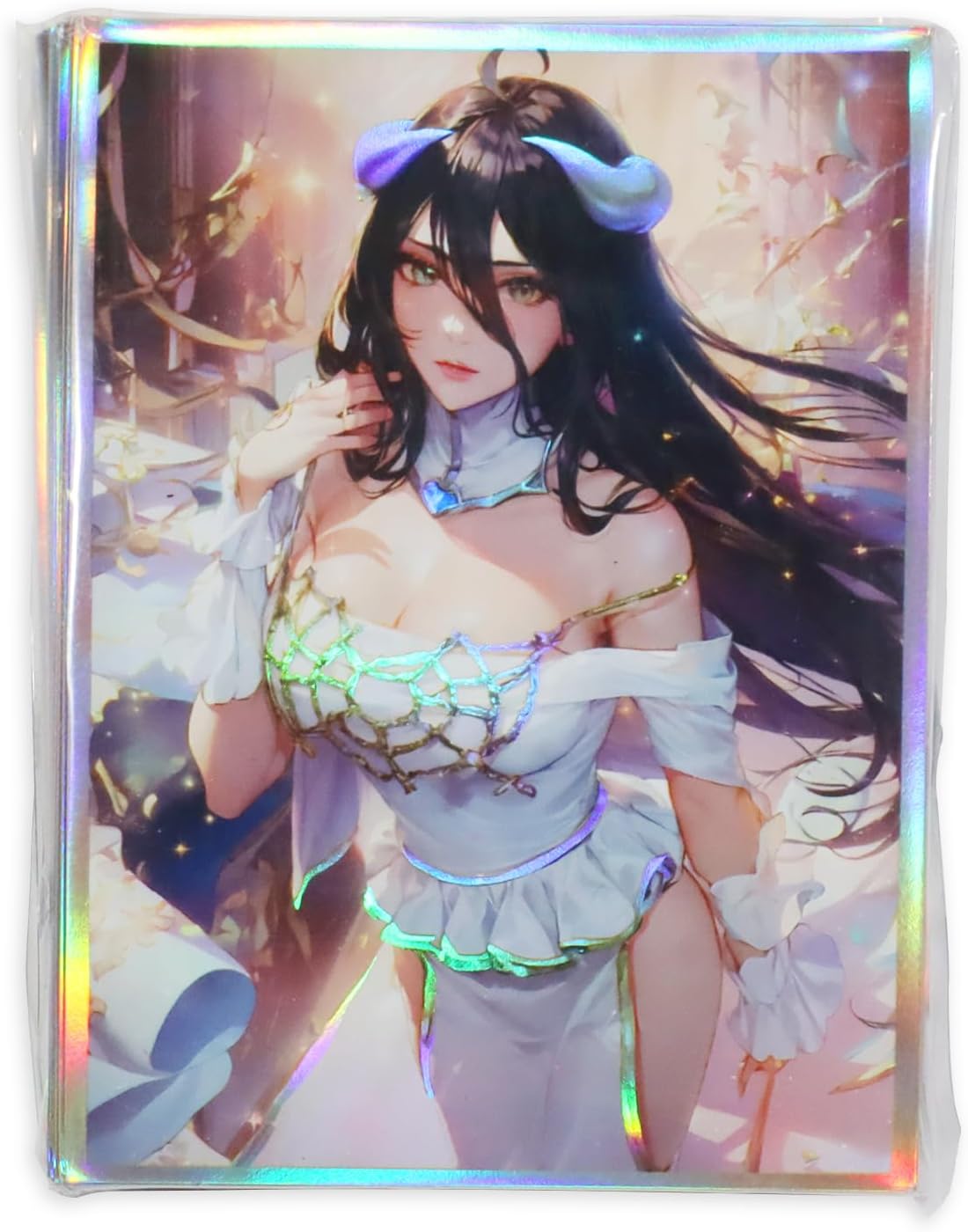 60PCS Holographic Art Card Sleeves Albedo Standard Size Card Protectors 67x92mm (Albedo 2)