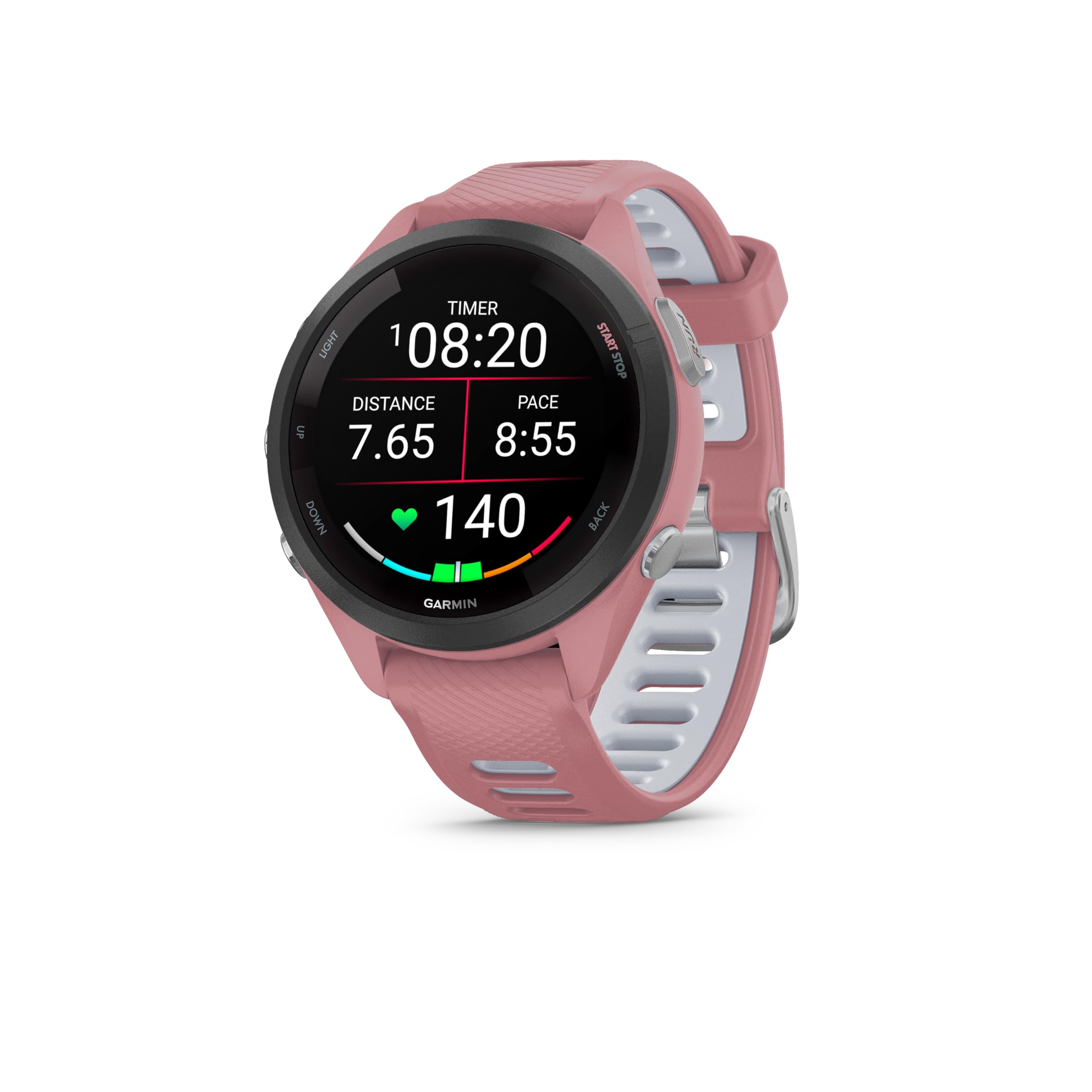 Garmin Forerunner 265, Smartwatch per la corsa, 46mm, GPS multi-band, Display AMOLED, VO2max, HRV Status, Dinamiche di corsa al polso, Tempi di recupero, Autonomia fino a 13 giorni (Whitestone)
