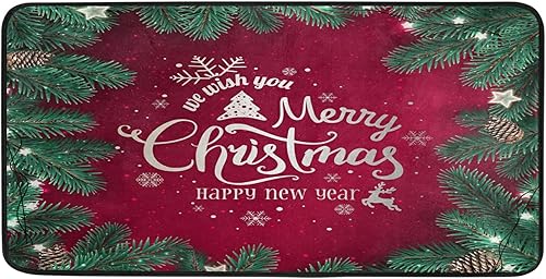 Alfombra de Navidad para cocina, tapete de baño, tapete antideslizante para baño, cocina, interior, 39 x 20 pulgadas