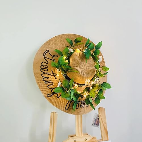 Miniatura 5 de Sezrgiu Guirnalda de luces artificiales de crisantemo de margaritas colgantes, guirnalda de vides de simulación de seda, luz solar alimentada por