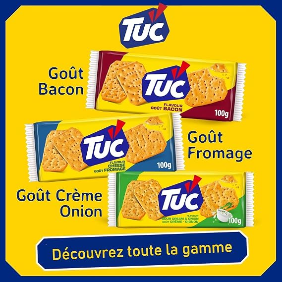 LU TUC Original Crackers, Oven Baked, 3 Pack x 100g (10.5 oz Total), Crispy Savory Crackers