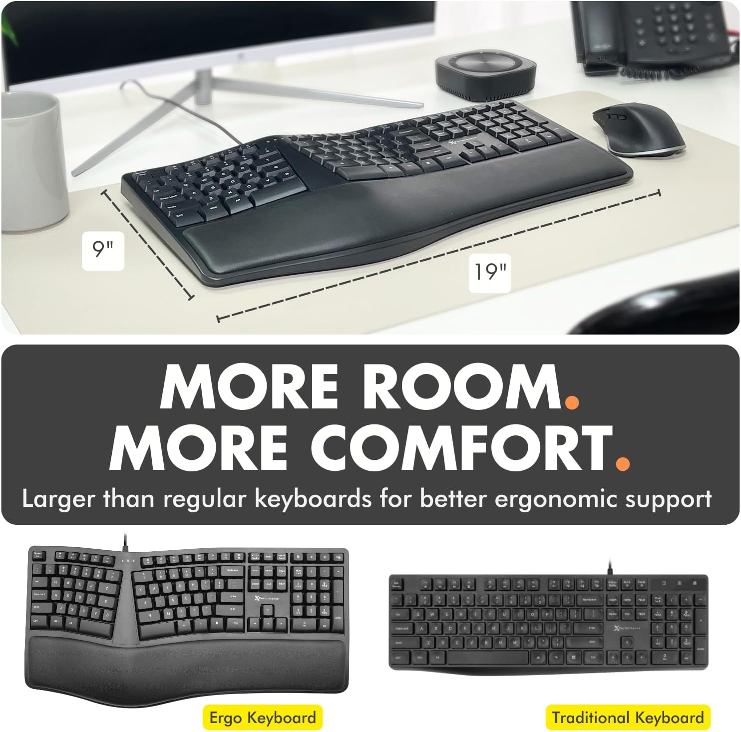 X9 Ergonomic Keyboard Dimensions