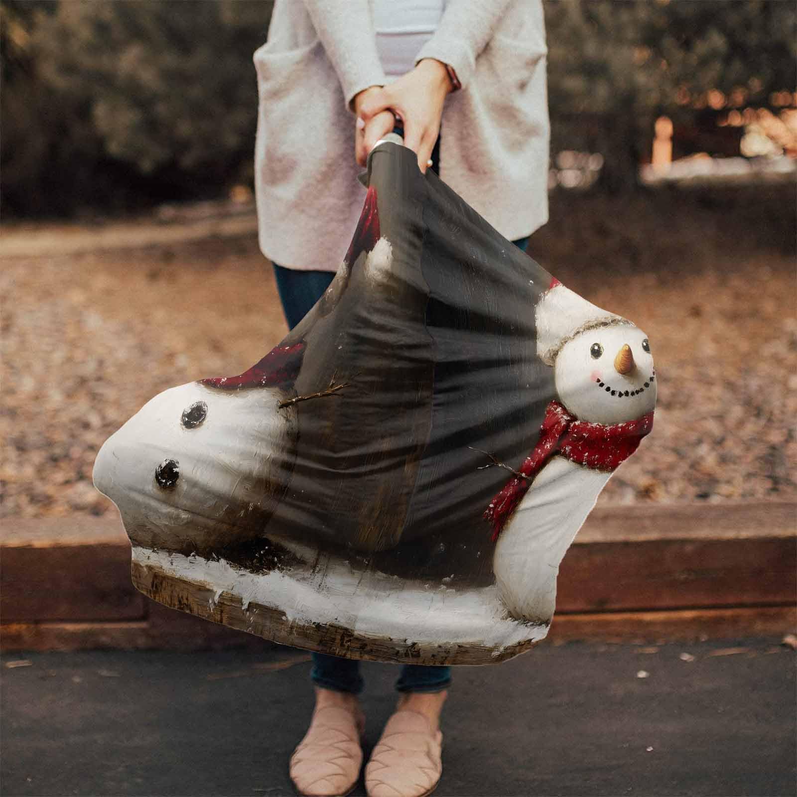 Nursing Cover for Breastfeeding Scarf, Christmas Red Snowman Oil Painting Baby Car Covers Super Soft Multi Use for Canopy Shopping Cart Cover Blanket Stroller Cover