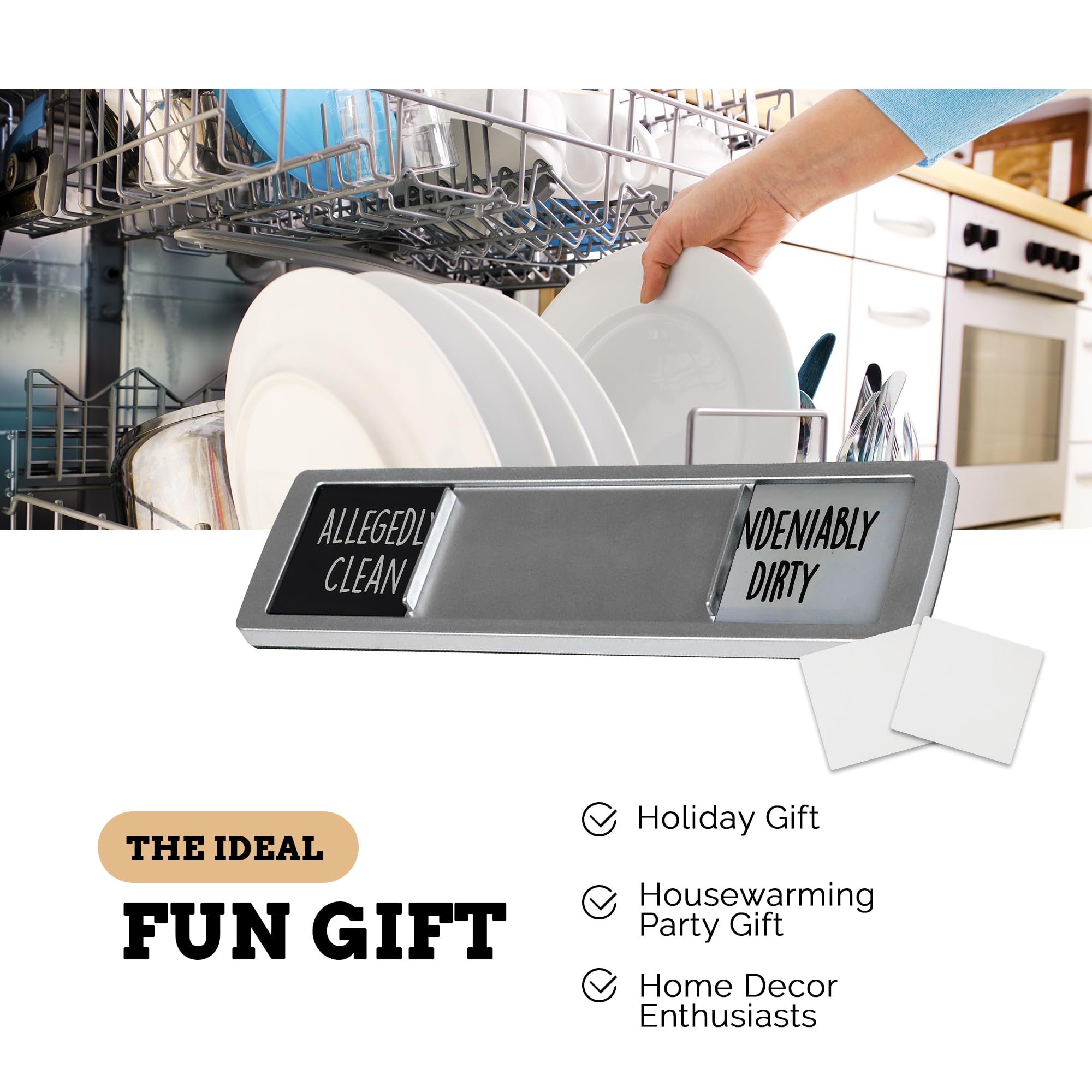 Kitchen Gadget Decor Sign Stylish Dishwasher Magnet Clean Dirty Sign ...