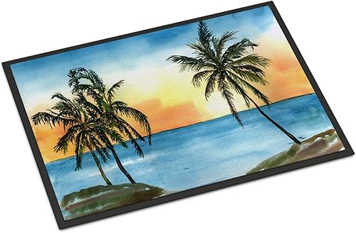 Caroline's Treasures 8551MAT - Felpudo de palmera de 18 x 27 pulgadas, para interiores y exteriores, para entrada, antideslizante, lavable, pelo