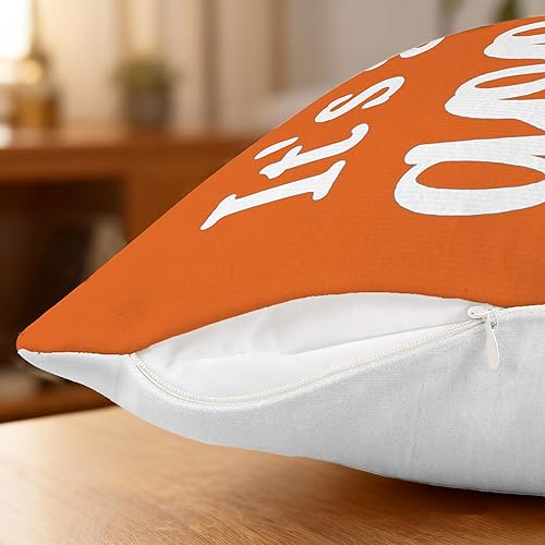 Miniatura 5 de Hexagram Juego de 4 fundas de almohada de primavera y verano de 18 x 18 pulgadas, fundas decorativas naranjas florales para exteriores, fundas