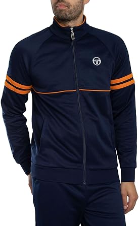 Sergio Tacchini Men's Orion Track Jacket, Maritime Blue/Orange Pepper