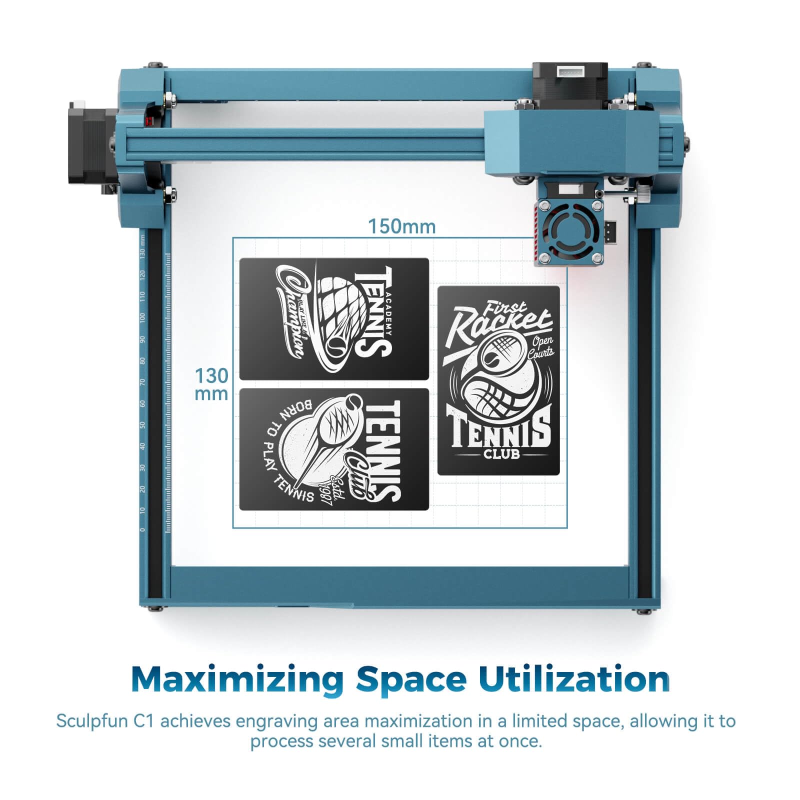 SCULPFUN C1 6W Laser Graviermaschine mit RA Mini Laser-Rotationswalze | Tragbarer Lasergravierer Laser Cutter 0,06 mm ultrafeinem Spot, Plug and Play, für Anfänger Profis