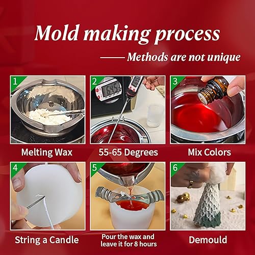 Miniatura 4 de 5 moldes de silicona 3D para velas de árbol de Navidad, moldes de silicona para hacer velas de Navidad, moldes de silicona de Navidad para