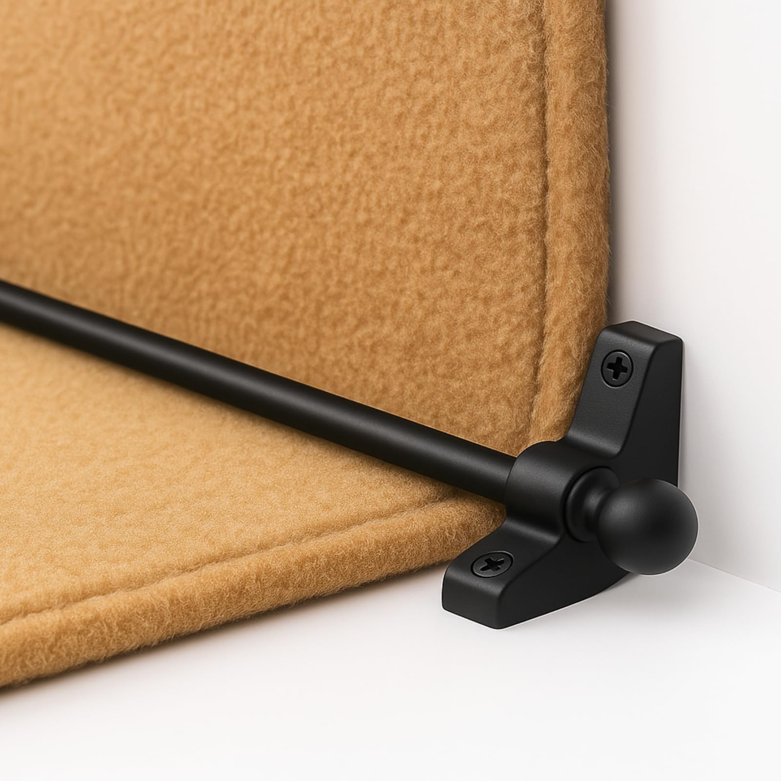 Aste decorative in metallo per scale, con terminali rotondi e viti, adatte per tappeti fino a 70 cm di larghezza, confezione da 13