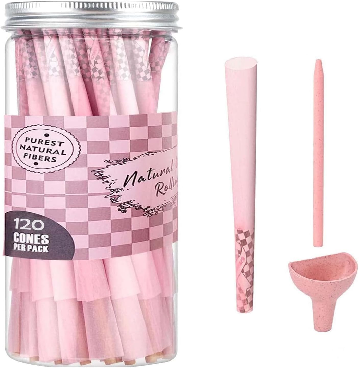 60 PACK Colorful Pre Rolled Cones -Classic King Size Slow Burning cones rolling papers Tips & Packing Tubes Included