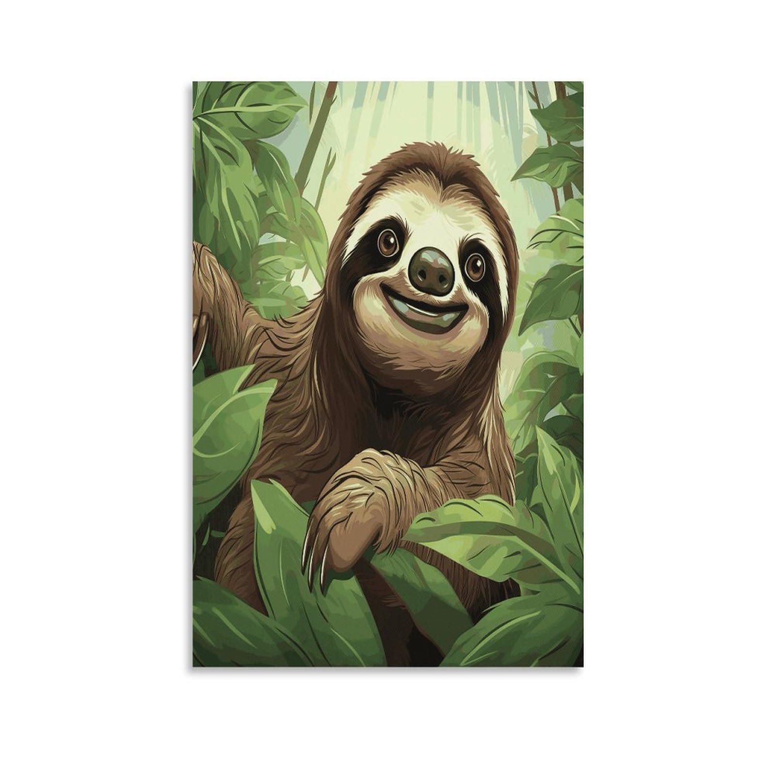 LDGSUPH Sloths Background1 Canvas Wall Art Prints Hangable Decor Painting for Wall Prints Painting Artwork Modern Decorative Artwork Ready to Hang Wall Pictures for Home Decor 24x36inch(60x90cm)