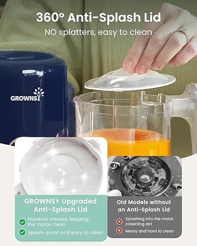 Miniatura 6 de GROWNSY - Licuadora para comida de bebé con canasta de vapor, procesador de alimentos de 1 paso, cocción automática, licúa/tritura/muele/esteriliza