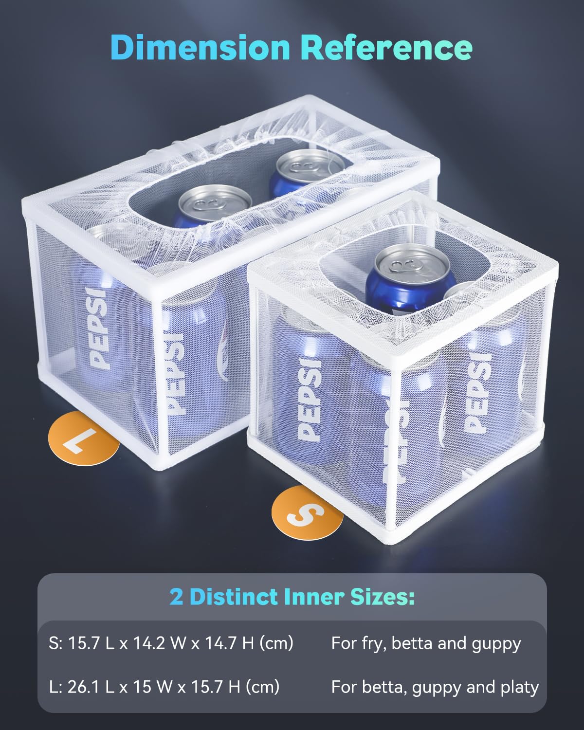 Pawfly Fish Tank Breeder Net Aquarium Fish Breeder Box with Nylon Mesh & Suction Cups Separation Net Large Isolation Fish Fry Hatchery Incubator Hatching Box for Shrimp Betta - Image 2
