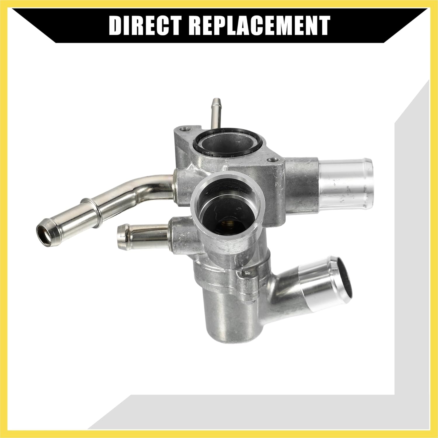 Engine Coolant Thermostat Housing Assembly for Ford Edge 2011-2018 for Ford Explorer 2011-2019 / Inner Water Pump Thermostat/Durable Aluminum / 1Pcs Silver Tone Benefit