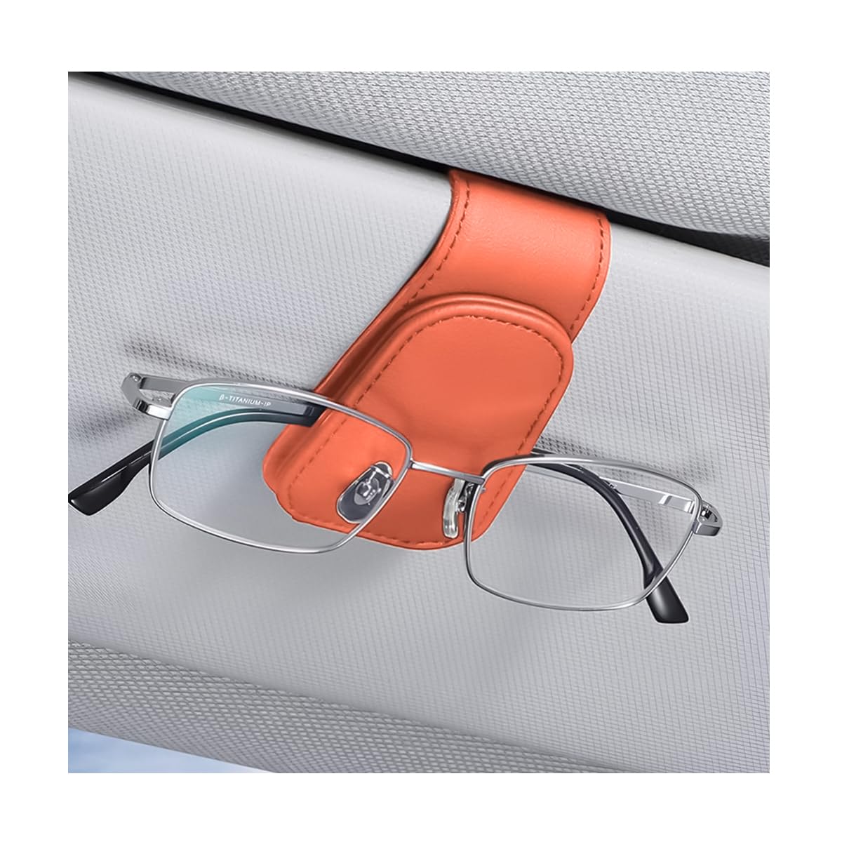 AICELAICEL Sunglasses Holders for Car Sun Visor, Leather Eyeglasses Hanger Mounter, Magnetic Glasses Holder and Ticket Card Clip, Auto Interior Accessories Universal for SUV Pickup TruckClimatePartner certified