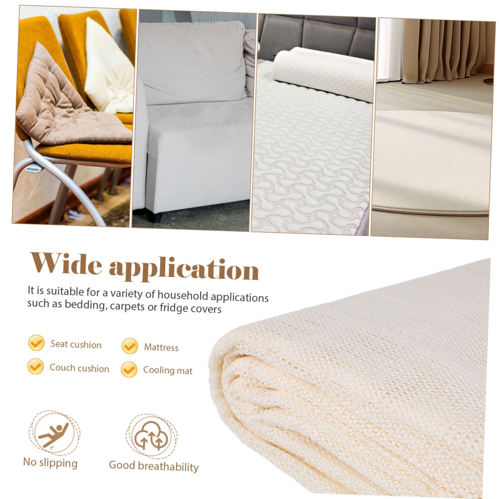 SOIMISS Tapis Antidérapant 200x300 Cm en PVC Blanc pour Tapis