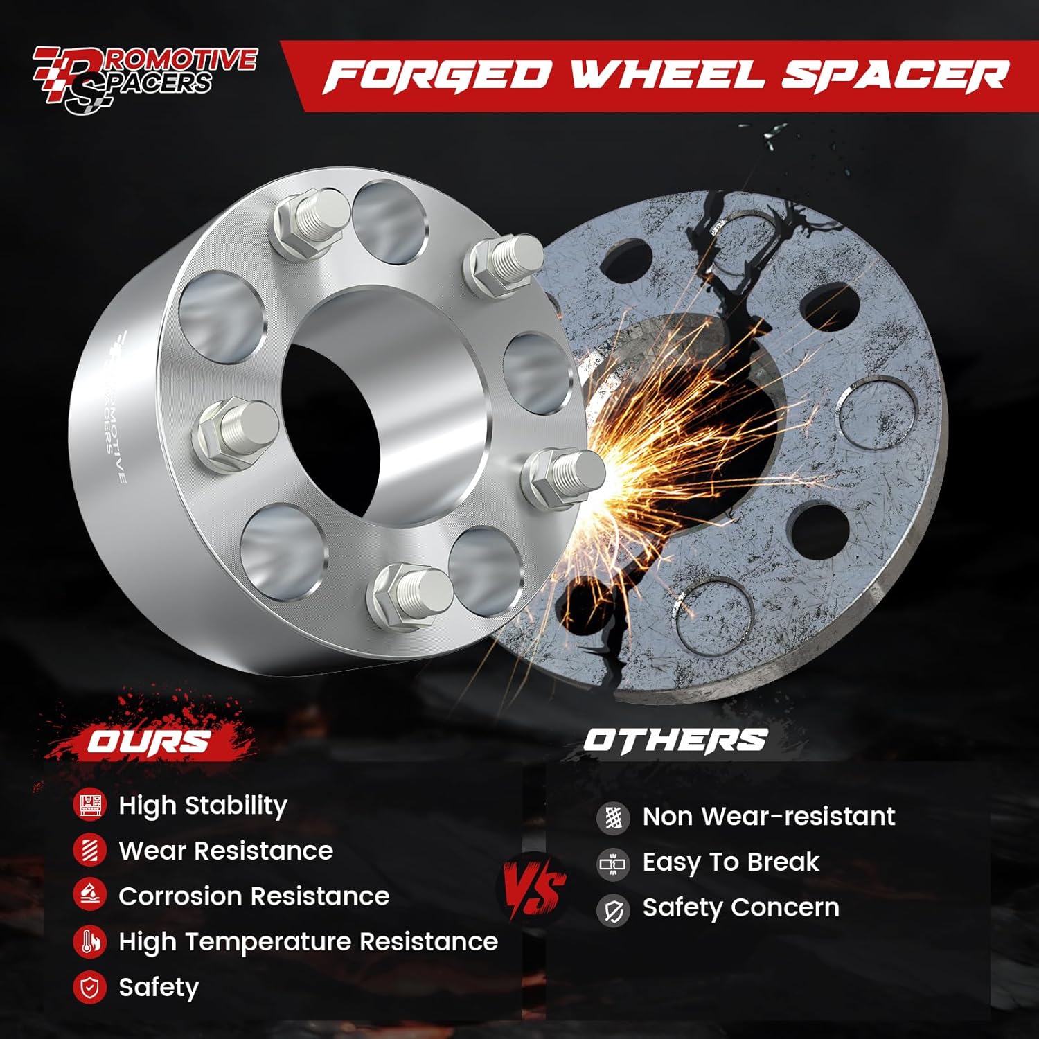 Forged 75mm (3 Inch) 5x127 (5x5) Wheel Adapters, 78.4mm Hub Bore 1/2" Studs, Compatible for Jeep Wrangler JK/JL (2007–2018), Grand Cherokee WJ/WK 1999–2010 (2PCS)