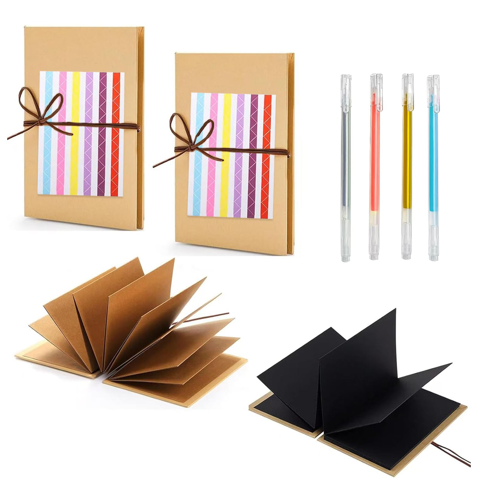Album Scrapbooking 25x25 Cm, 100 Pagine In Carta Kraft, Copertina Rigida E Rilegatura A Spirale - 5