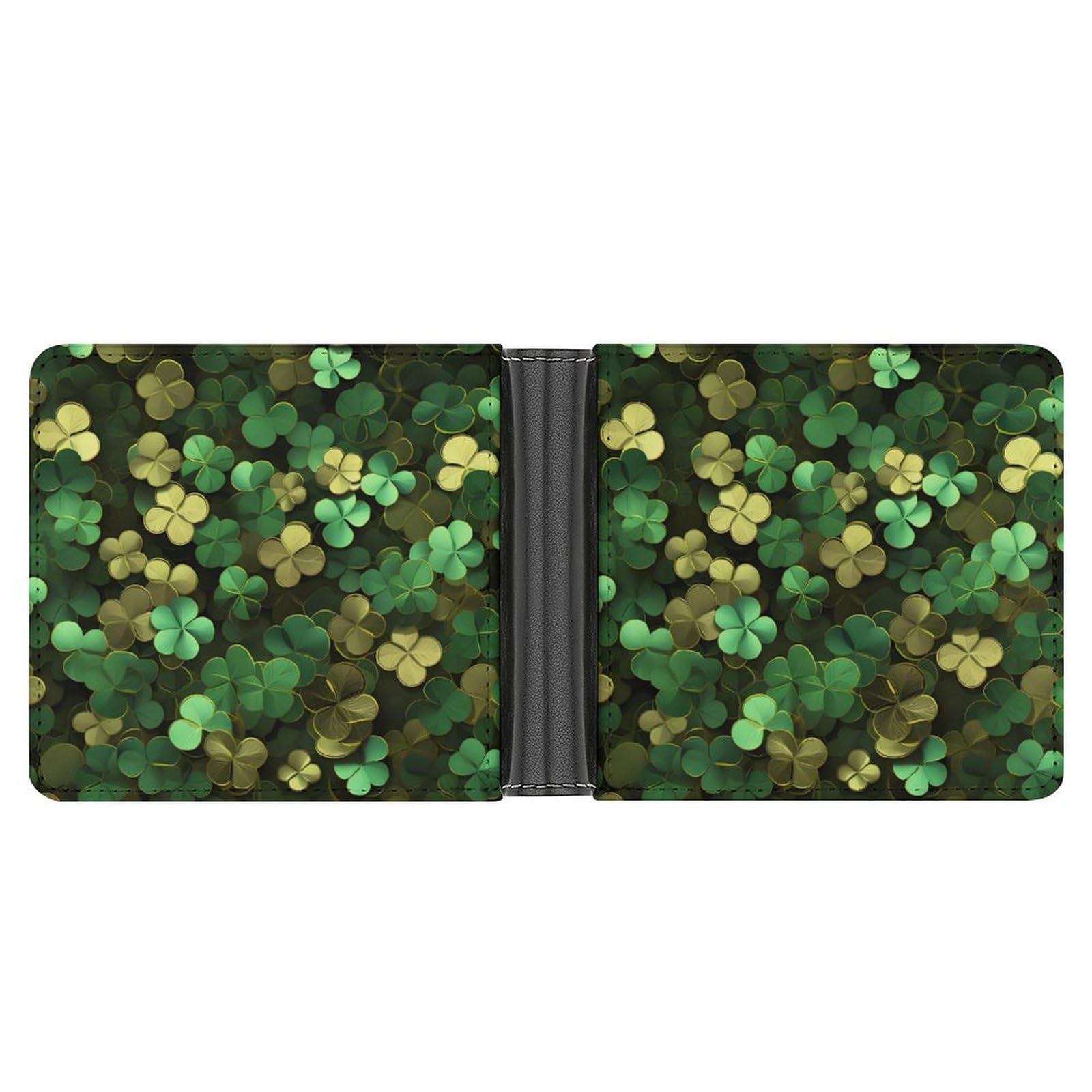 St. Patrick's Day Clovers Funny Men's Slim Bifold Wallet with Multiple Card Slots Front Pocket Purse