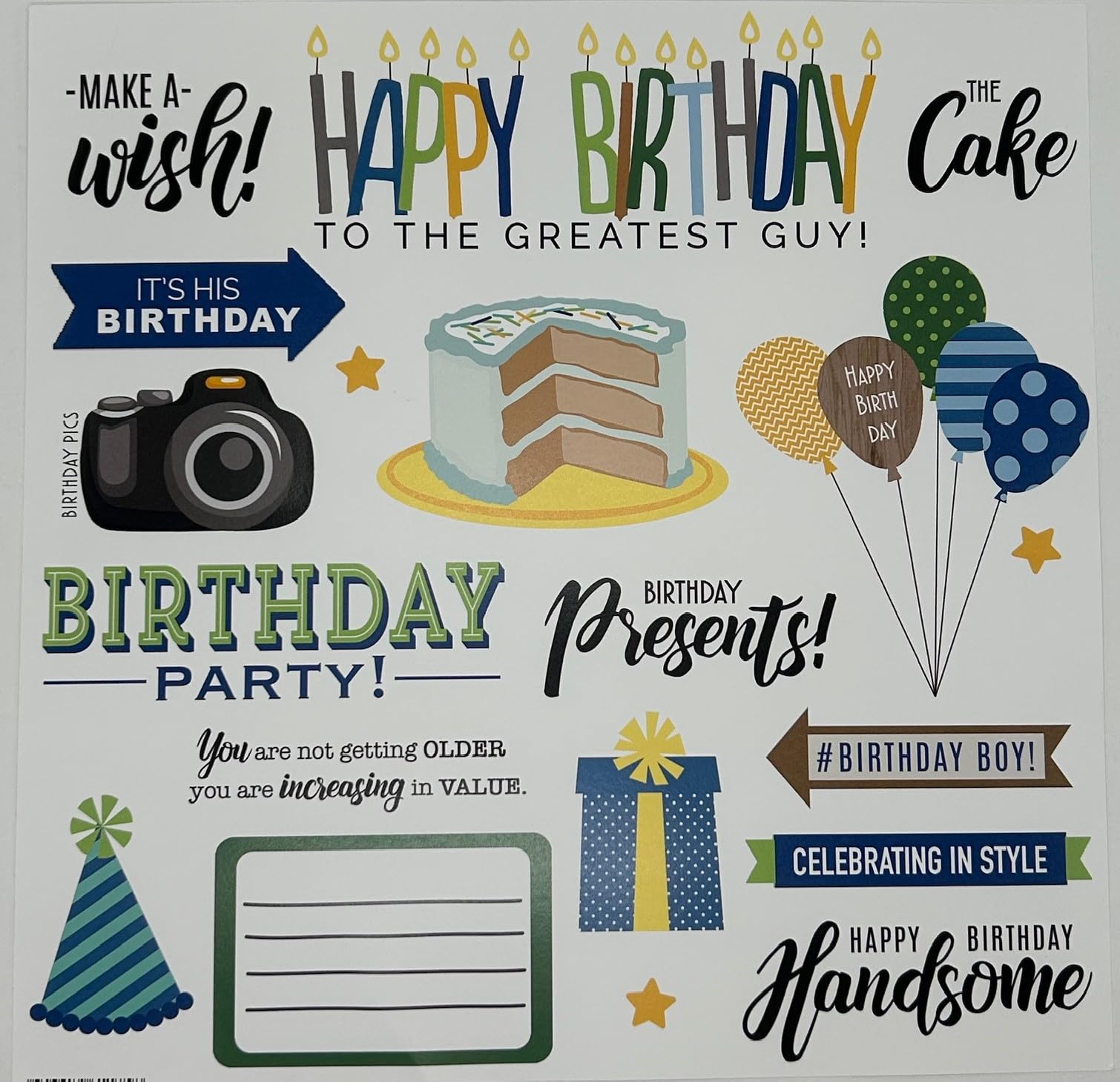 Scrapbook Customs Zestaw do scrapbookingu, niebieski, zielony, srebrny i brązowy