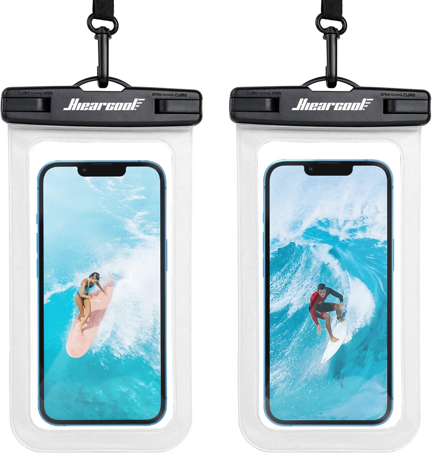 Hiearcool Universal Waterproof Case, Waterproof Phone Pouch-White