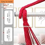 GOCAN Chaise de hamac Large Hammock Swing, 100 x 135cm Charger 150kg, Chaise en coton Hamac Tartin métallique à large assise chaise d'aiguillage(rouge)