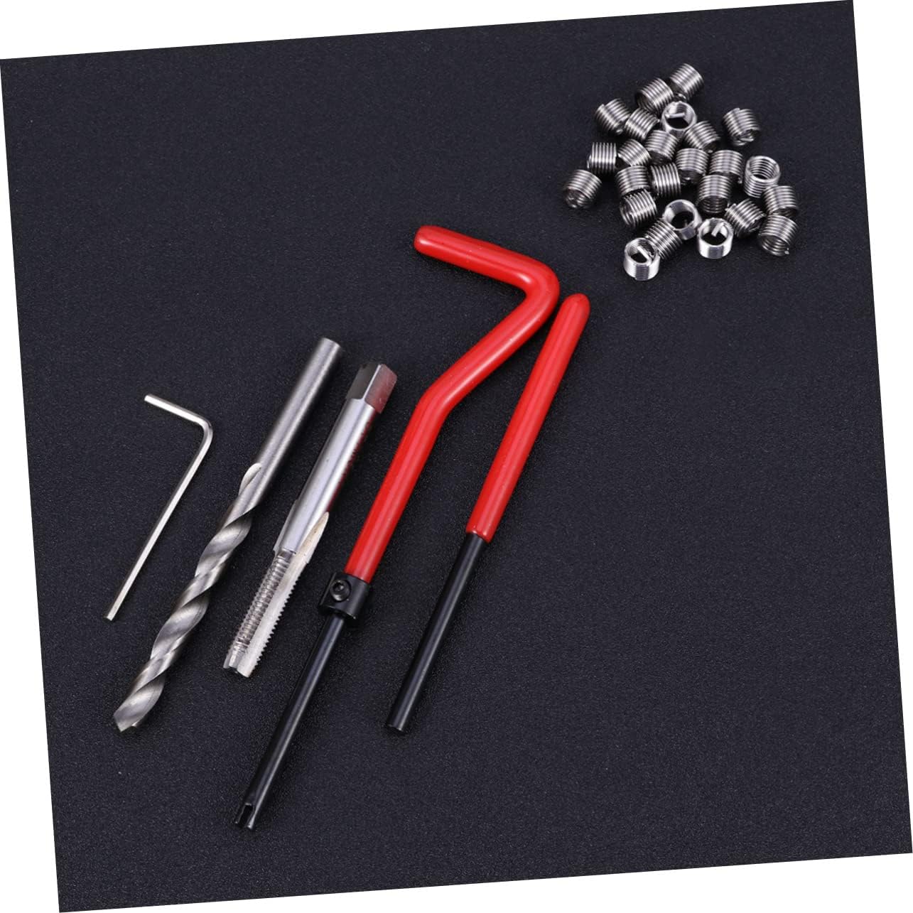 30pcs Thread Helicoil Repair Kit for Automotive Metric Insert Tool Kit Drill Bits Taps Lug Breaker for Thread Repair