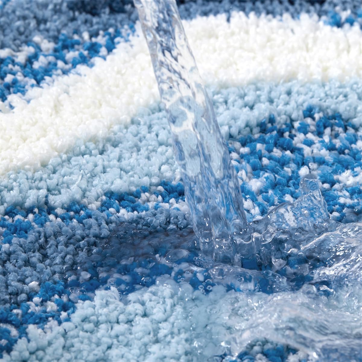 Ankah Ocean Design Bath Mat, with A Beach Scene, Water is Blue, The Cloud is White, Non-Slip, Machine Washable, Easy to Clean for Bathroom Rug,19.68 x 31.49 inches (Waves)