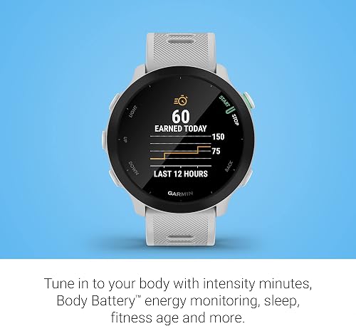Garmin – Forerunner 55 - Montre GPS Multi-activités Running avec Fonctions d’Entrainement Coach et Cardio au Poignet – Blanche (Reconditionné) - 5