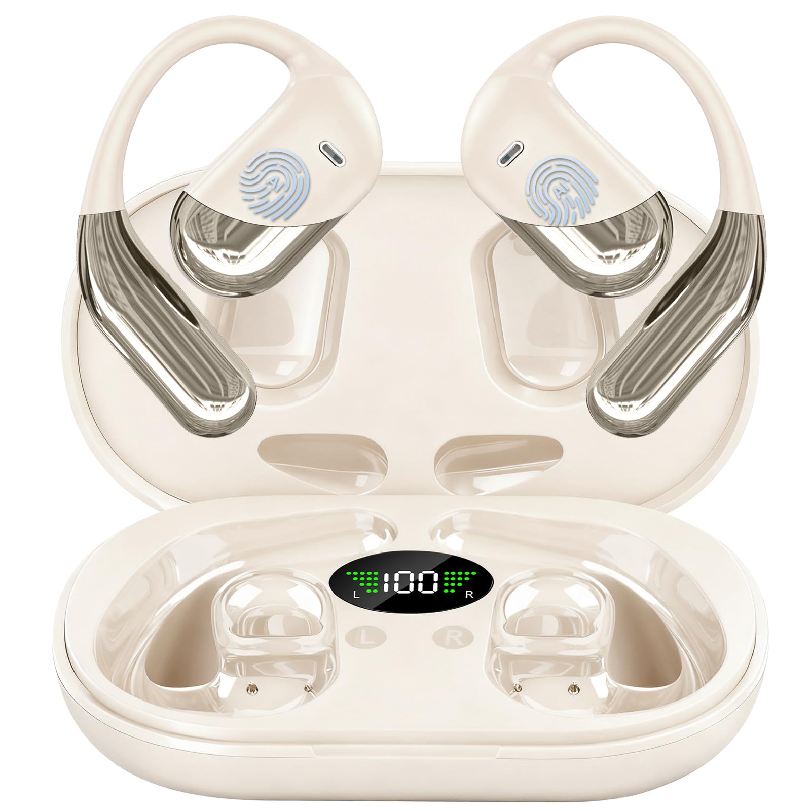 AI Translator Earbuds Real-Time 144 Languages &amp; Accents, 3-in-1 Open Ear Wireless Bluetooth Earbuds with Charging Case,Translation Device for Travel Business Learning Compatible with iOS and Android