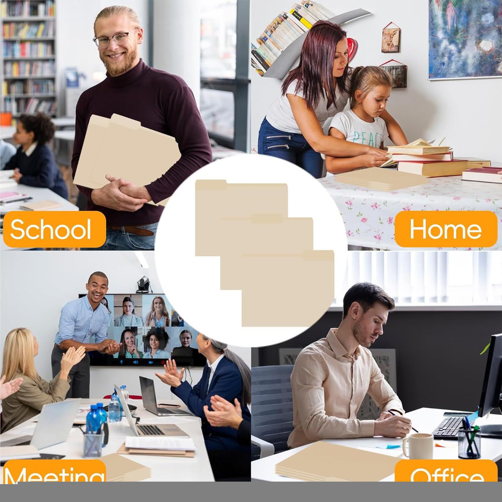 Cartelline Per Documenti Organizer Documenti Per Archiviazione Fatture, | Cartelle Da Schedario Con Linguette 1/3 per Ufficio Domestico, Organizzazione Scolastica, Gestio