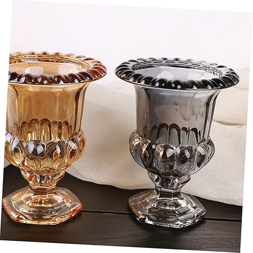 Miniatura 2 de VOSAREA Jarrón romano de cristal de un solo brote, florero para plantas de campo, contenedor de flores retro, jarrones de vidrio, jarrón nórdico